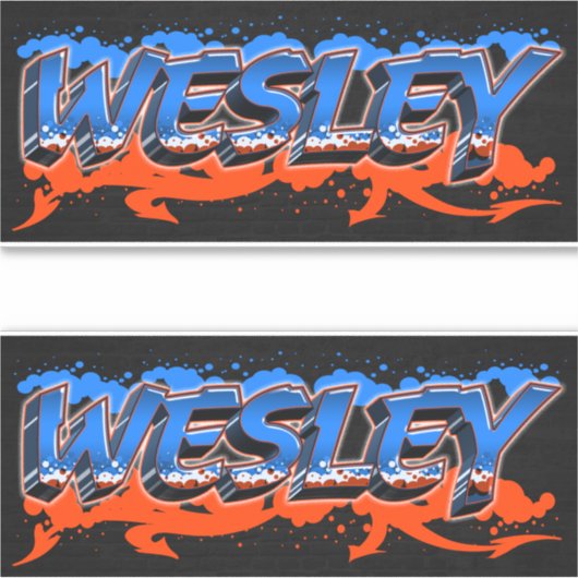 Wesley Vorname Name Graffiti Aufkleber Sticker シール (正面)