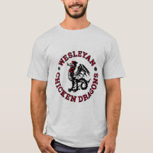Wesleyan鶏のドラゴンの人のTシャツ