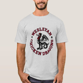 Wesleyan鶏のドラゴンの人のTシャツ Tシャツ