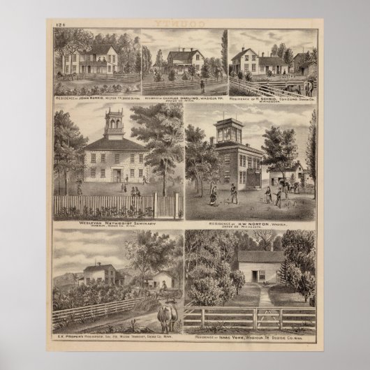 Wesleyan Methodist Seminary, Wasioja, Minnesota ポスター (正面)