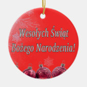 Wesołych Świąt…! ポーランドのwfのメリークリスマス セラミックオーナメント (正面)