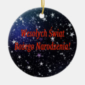 Wesołych Świąt…! ポーランド語rfのメリークリスマス セラミックオーナメント (正面)