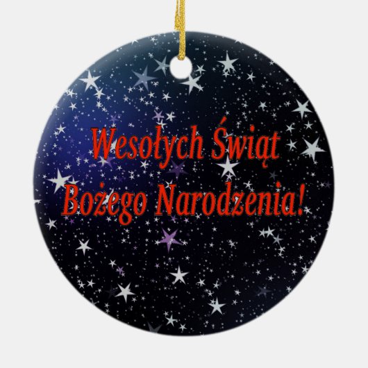 Wesołych Świąt…! ポーランド語rfのメリークリスマス セラミックオーナメント (裏面)