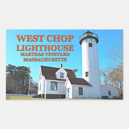 West Chop Light house, Marthas Vineyard MAスタンプ 長方形シール (正面)