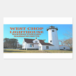 West Chop Light house, Marthas Vineyard MAスタンプ 長方形シール