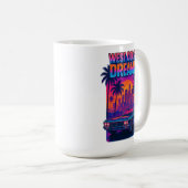 West Coast Dreams - 1980年代のシンセウェーブ・レトロ コーヒーマグカップ (正面右)