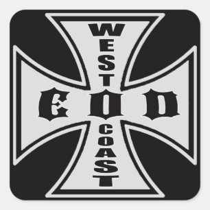 West Coast EODステッカー(黒) スクエアシール