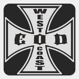 West Coast EODステッカー（黒） スクエアシール