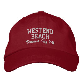 West End Beach Traverse City MI Baseball Hat 刺繍入りキャップ