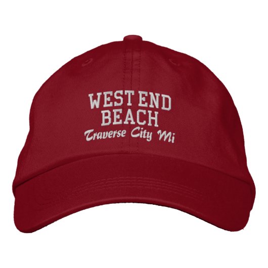 West End Beach Traverse City MI Baseball Hat 刺繍入りキャップ (正面)