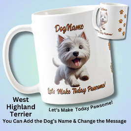 West Highland Terrier, Add Dog's Name, Change文字 コーヒーマグカップ