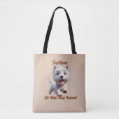 West Highland Terrier, Add Dog's Name, Change文字 トートバッグ (正面)