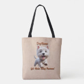 West Highland Terrier, Add Dog's Name, Change文字 トートバッグ (裏面)