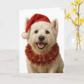 West Highland Terrier Christmas card カード (黄色い花)