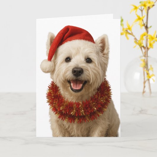 West Highland Terrier Christmas card カード (黄色い花)