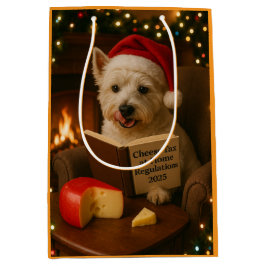 West highland Terrier Christmas gift bag ミディアムペーパーバッグ
