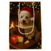 West highland Terrier Christmas gift bag ミディアムペーパーバッグ (裏面)