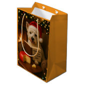 West highland Terrier Christmas gift bag ミディアムペーパーバッグ (裏面アングル)