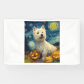 West Highland Terrier Cute Dog Halloween Jack O La 横断幕 (横)