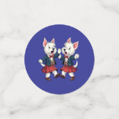 West Highland Terrier Dancing Scottish Ceilidh コンフェッティ (スモール正面)