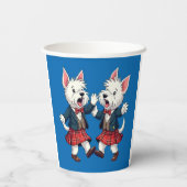 West Highland Terrier Dancing Scottish Ceilidh 紙コップ (裏面)