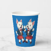 West Highland Terrier Dancing Scottish Ceilidh 紙コップ (正面)