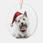 West Highland Terrier Dog Christmas Personalized セラミックオーナメント (左)