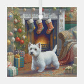 West Highland Terrier Holiday  ガラスオーナメント (正面)