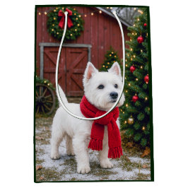West Highland Terrier Holiday ミディアムペーパーバッグ