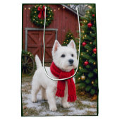 West Highland Terrier Holiday  ミディアムペーパーバッグ (裏面)