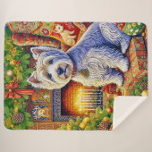 West Highland Terrier Holiday  Sherpa Blanket シェルパブランケット (正面(横))