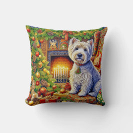 West Highland Terrier Holiday Throw Pillow クッション