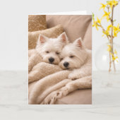 West Highland Terrier Valentine Card – Cozy Westie カード (黄色い花)