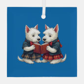 West Highland Terriers Burns Night Reading Poetry ガラスオーナメント (裏面)