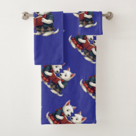 West Highland Terriers Burns Night Reading Poetry バスタオルセット