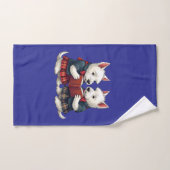 West Highland Terriers Burns Night Reading Poetry バスタオルセット (ハンドタオル)