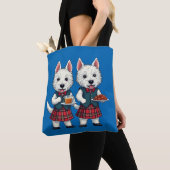 West Highland Terriers Burns Night With Dram  トートバッグ (クローズアップ)