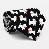 West Highland Terriers in Red Bowties Funny ネクタイ (ロール)