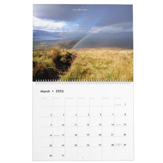 West Highland Way Calendar 2026 カレンダー (3月 2026)