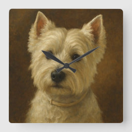 West Highland White Terrier スクエア壁時計
