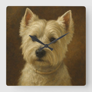 West Highland White Terrier スクエア壁時計