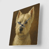 West Highland White Terrier スクエア壁時計 (傾斜)
