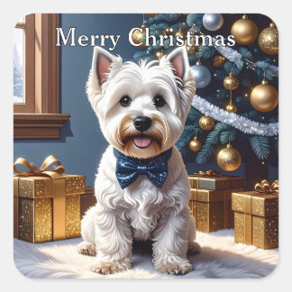 West Highland White Terrier Christmas スクエアシール