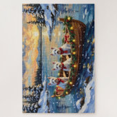 West Highland White Terrier Christmas Boat Holiday ジグソーパズル (縦)