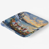 West Highland White Terrier Christmas Boat Holiday ペーパープレート (傾斜あり)