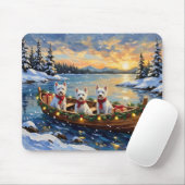 West Highland White Terrier Christmas Boat Holiday マウスパッド (マウス)