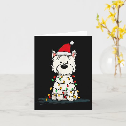 West Highland White Terrier Christmas Graphics Dog カード (黄色い花)