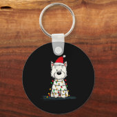 West Highland White Terrier Christmas Graphics Dog キーホルダー (正面)