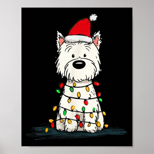 West Highland White Terrier Christmas Graphics Dog ポスター (正面)