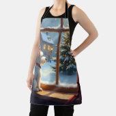 West Highland White Terrier Christmas Morning View エプロン (インサイチュ)